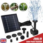 Solar Panel Powered Water Feature Pump Garden Pool Pond Aquarium Fountain Decor