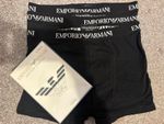 Mens Emporio Armani 3-pack Boxer underwear cotton stretch M,L,XL Premium Gift