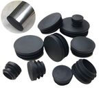 Round Plastic End Caps Tube Inserts Blanking Plugs Bungs 20mm - 76mm Black