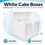 White Cake Boxes for Wedding Birthday Cakes 8,9,10,11,12,13,14,15,16,18,20" Box