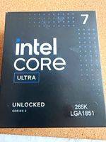 Intel Core Ultra 7 265K Unlocked LGA1851 CPU 20-Core 3.9GHz BX80768265K