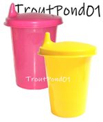 Tupperware Bell Tumblers Kids Set  2 Sippy Sipper Seals Pink and Yellow New
