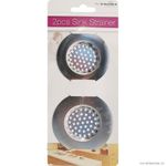 2 X STAINLESS STEEL SINK BATH PLUG HOLE STRAINER BASIN HAIR TRAP DRAINER COVER 