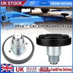Auto Car Lift Telescopic Round Tray Rubber Pads Peg 2-Stage Screw-up Pads 2 PCS
