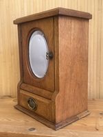 Antique Oak Apothecary Medicine Cabinet Bevelled Mirror Drawer 1920s/30s