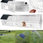 XXL Metal Run Rabbit Guinea Pig Chicken Duck Pet Ferret Dog Enclosure Roof Hutch