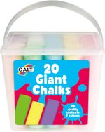 20 Galt Giant Chalks Extra Large Children Chunky Pavement Chalks in Carry Case