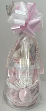 Stunning Traditional 2 Tier Blossom Bunny Baby Hamper Cake Set - Newborn Gift