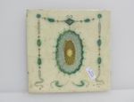 Antique Ceramic Tile Old Floral Flowers Victorian Art Nouveau Vintage Adam Style