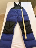  Cabela's "Premier Northern Goose Down" Blue and Black Snow Bib Overalls