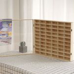 60Grids Wooden Display Case 1/64 Car Model Diecast Car Matchbox W/ Acrylic Door