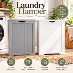 Large Wooden Laundry Basket with Lid Bathroom Storage Cabinet Linen Hamper Bin