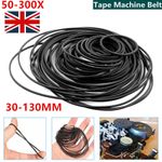 300Pcs Universal Cassette Tape Machine Belts Assorted Common Square Rubber Belt