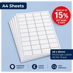 White Rectangle Labels on A4 Sheets | Self Adhesive Sticky Labels