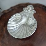 Shell Pattern Silver Plate Dish / Coaster, Silver Plate Composition, England