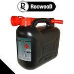 Jerry Fuel Can 5 Litre Black Diesel Canister Plastic Flexible Spout