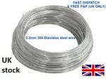 Wire diam 2.2mm 304 Stainless steel wire DIY/CRAFTS/Garden & more Select length
