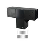4x4inch Steel DIY Pergola Hardware Kit 3Way Right Angle Corner Bracket with Base