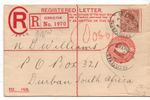 Gibraltar KGV 1915 uprated Registered Postal Stationery to South Africa WS46690