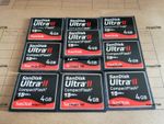 lot of 10  4GB  SanDisk  Ultra II   15mb/s  CompactFlash  CF Memory Card
