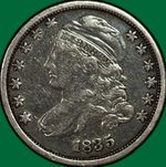 1835 Capped Bust Dime Choice Very Fine VF+ Coin #39337