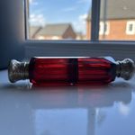 Antique Victorian Solid Silver & Rose Gold Double Ended Cranberry Scent Bottle