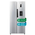 HYE 444 Litre Frost Free American Fridge Freezer Non-Plumbed Water 83cm - Inox