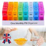 Colourful Portable Organizer 31 days AM & PM One Month Storage Box Pill Tablets