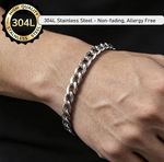 Men's Stainless Steel Cuban Bracelet Washable Corrosion Resistant and Durable UK