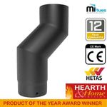 Offset Bend Vitreous Enamel Matt Black Flue Pipe For Wood Burning Stoves