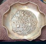 Silver 830 Floral Pattern Pin Trinket Dish with Scalloped Rim Continental 