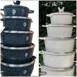 5PC Die Cast Non Stick Stockpot Cooking Pan Pot Set Cookware Induction