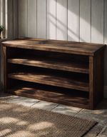 Rustic Shoe Bench - Handmade Wooden Shoe Rack – Shoe Storage Organizer for Entry