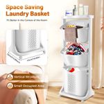 Laundry Hamper 3Tier Basket Sorter Shelf Rolling Cart Clothes Storage Organizer