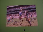 PHOTO SIGNED DIEGO MARADONA AND PETER SHILTON HAND OF GOD GOAL APPROX 178x125mm