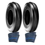 PAIR of BKT 4.00 x 19 Tractor Tyres & Inner Tubes 3 Rib Massey Ferguson