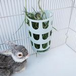 Small Pet Rabbit Guinea Pig Nest Feeder Grass Hay Treat Rack Dispenser