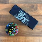 Rare black leaf metal pop up Clack Click Tin Ashtray Pocket Tin and filter case