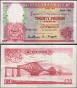 National Bank of Scotland. £20 1957 FIRST RUN A001-760 (BYB SC523). Crisp VF.
