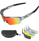 Polarized Sports Sunglasses UV 400 Protection Cycling 5 Interchangeable Lenses