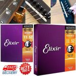 2PACK Elixir Nanoweb Phosphor Bronze 11-52 Acoustic Guitar Strings Light