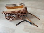Vintage Handcrafted Wooden Farm Cart / Wagon Model/detachable leather-style harn