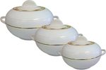 3 Piece Food Warmer Insulated Casserole Hot Pot 1200ml 1600ml 2500ml Set