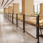 Glass Metal Room Divider Privacy Screen Commercial, for Restaurants - for
