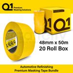 Q1 Premium Masking Tape Bundle - (48mm x 50m) 20 Roll Box - Water Resistant Bond
