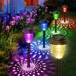 4-28 PACK Solar LED Powered Garden Color Changing Stake Lights Patio Lawn Decor