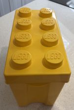 LEGO Yellow Storage Toy Box 14" Rectangular Classic 8 Brick Empty 2012 NO BRICKS