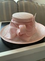 Wedding /races hat Pink Bow Hat By Whiteley Large Rimmed