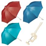 Clip On Screw Clamp Garden Parasol Sunshade Balcony Sun UV Protection Umbrella