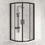 Matt Black Quadrant Shower Enclosure Sliding Walk in Cubicle Glass Screen Door